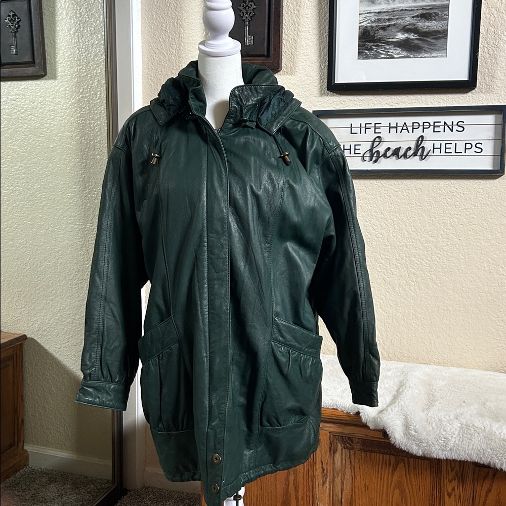 Genuine Leather Forrest Green Quilted Jacket
